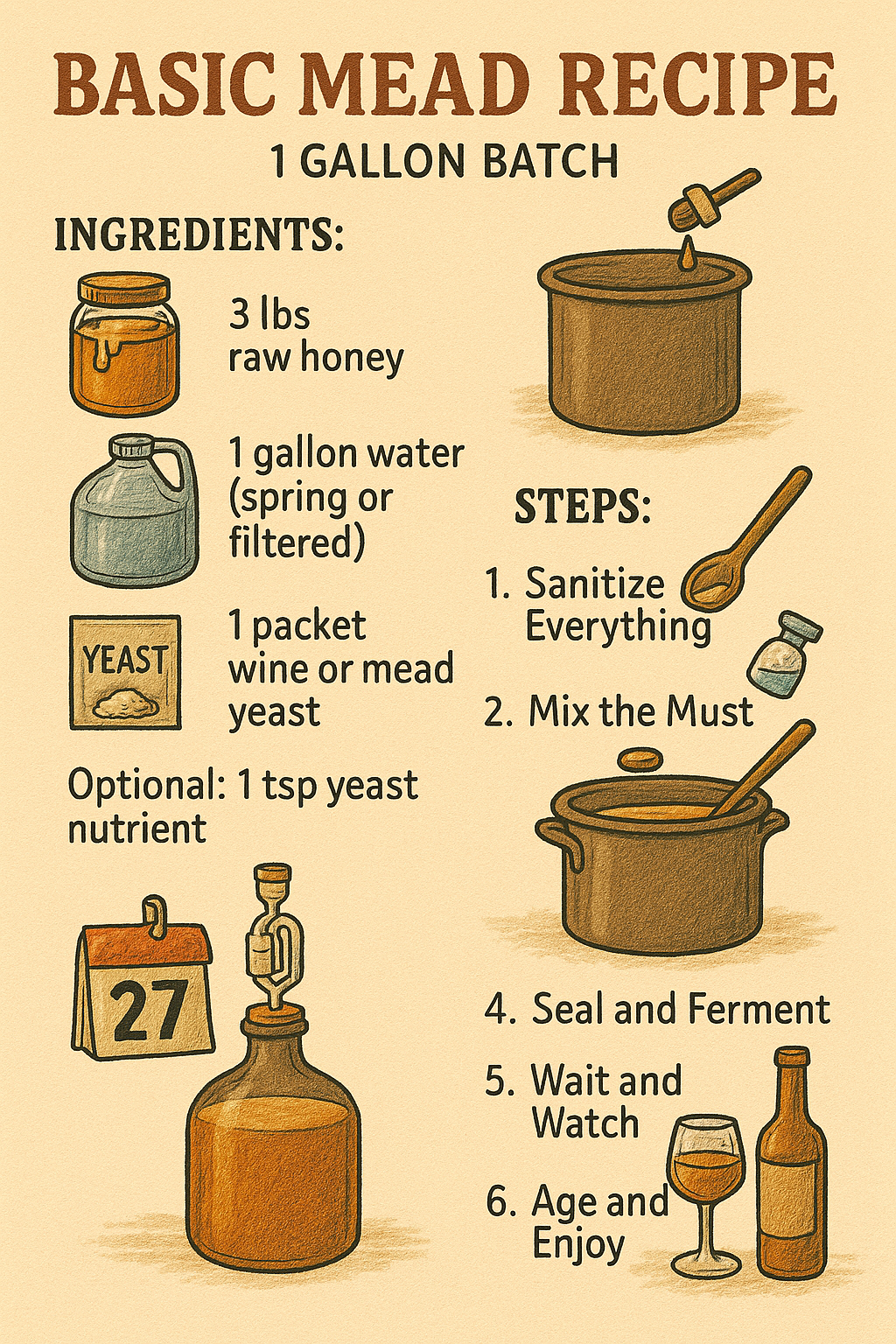 Basic Mead Recipe (1 Gallon Batch)