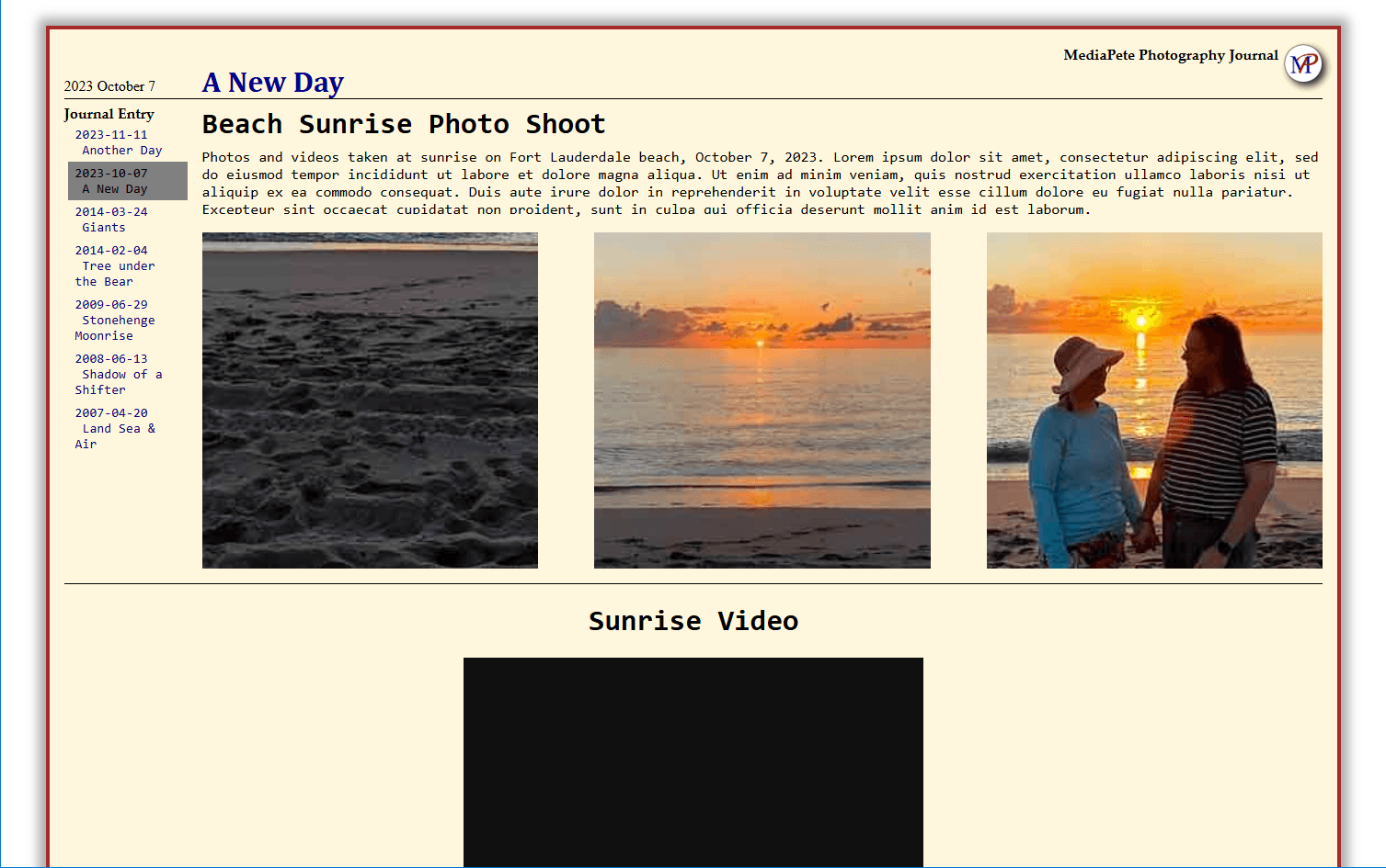 flexbox page for blog